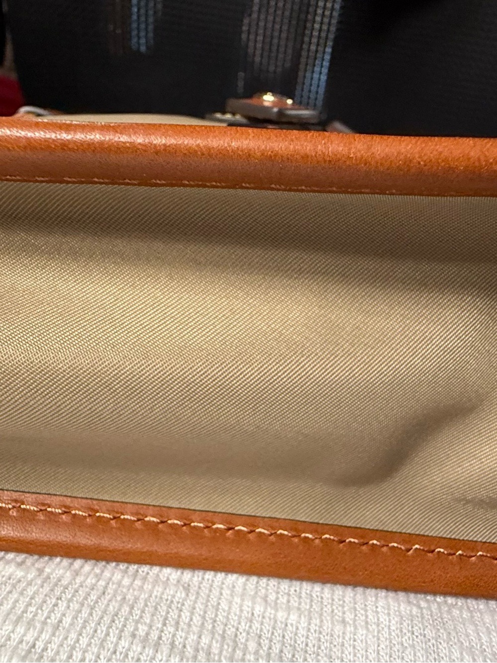 Dooney & Bourke Khaki and Tan Leather-Trim Messenger - Picture 13 of 16